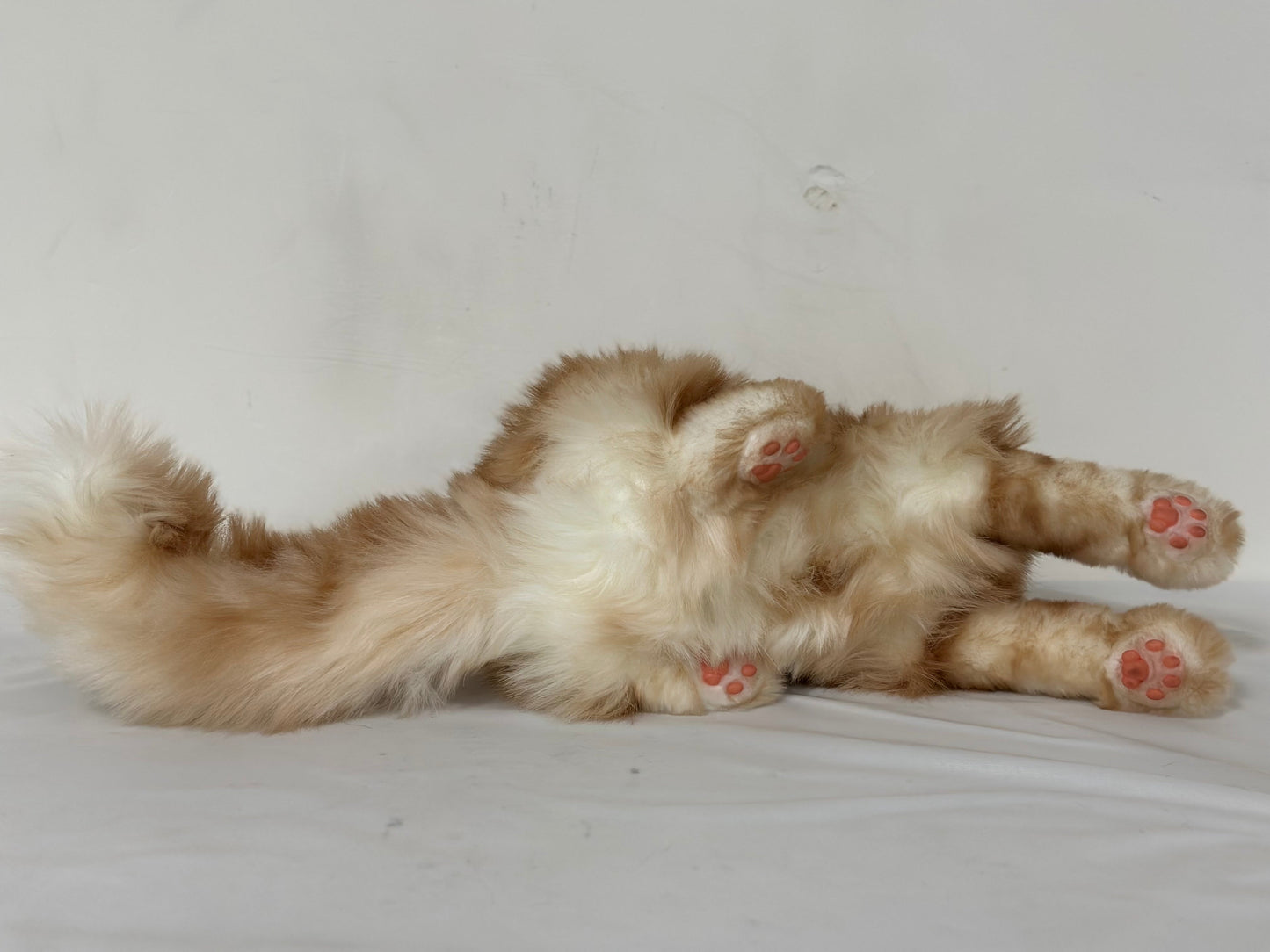 Plush Ginger Cat Longhair Weighted-Handmade Life-Size Companion & Pet Memorial