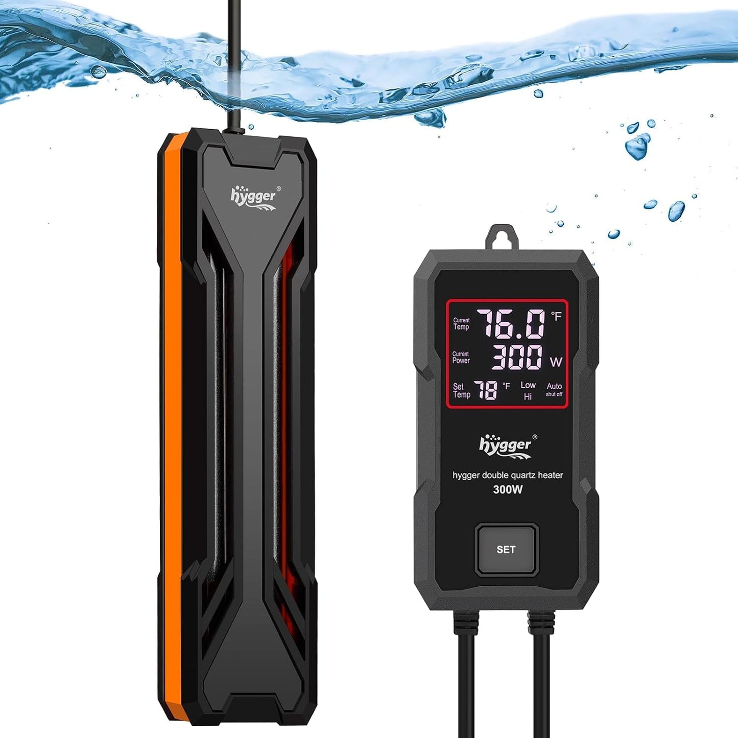 Hygger Aquarium Heater 300W-1000W LED Controller Fresh Saltwater Tank