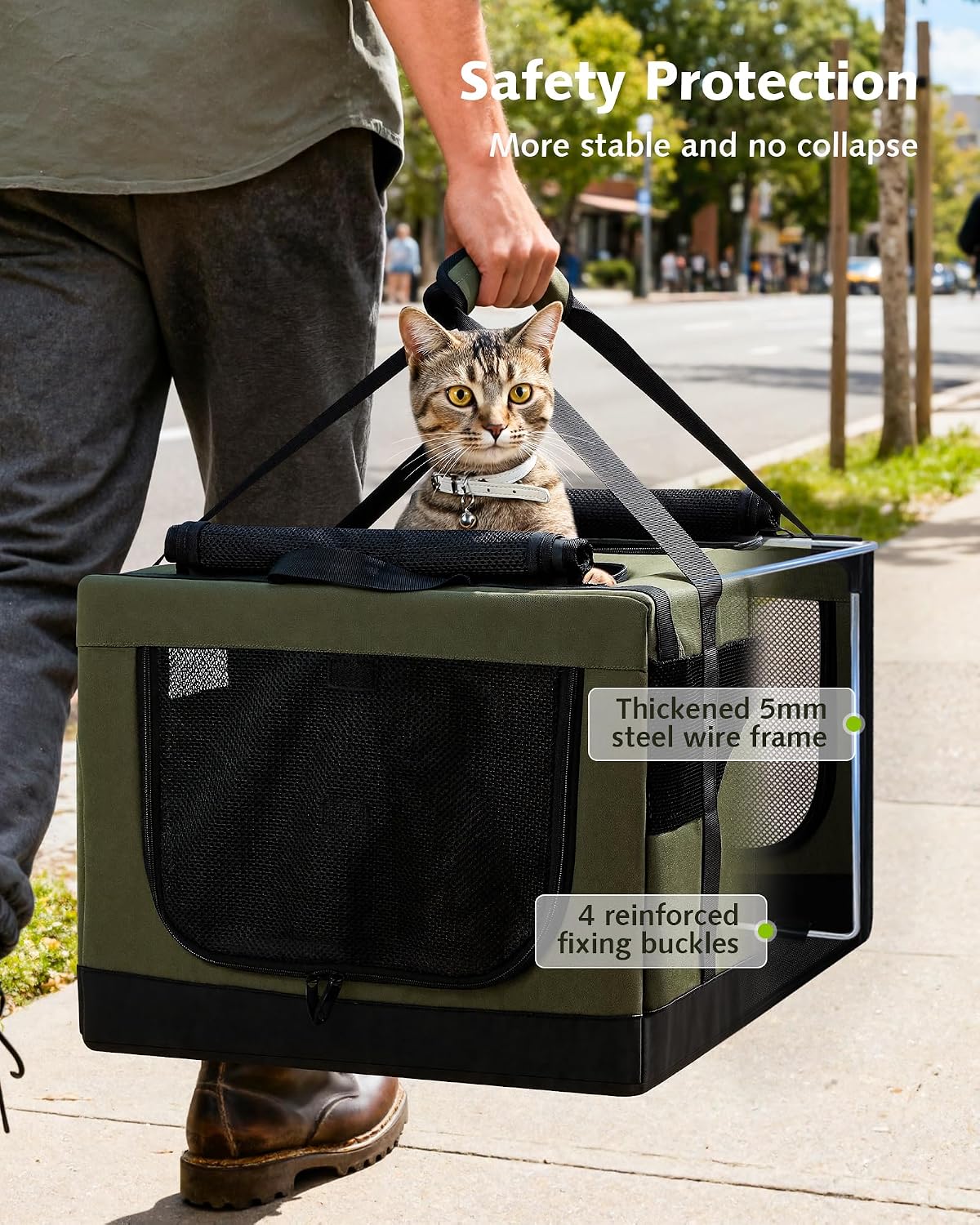 Large Double Cat Carrier with Removable Divider