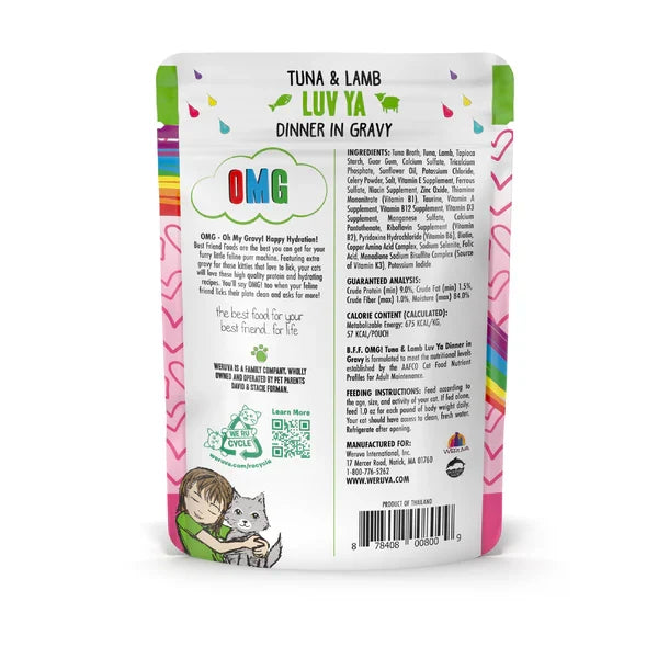  BFF OMG Adult Luv Ya Tuna and Lamb wet cat pouch