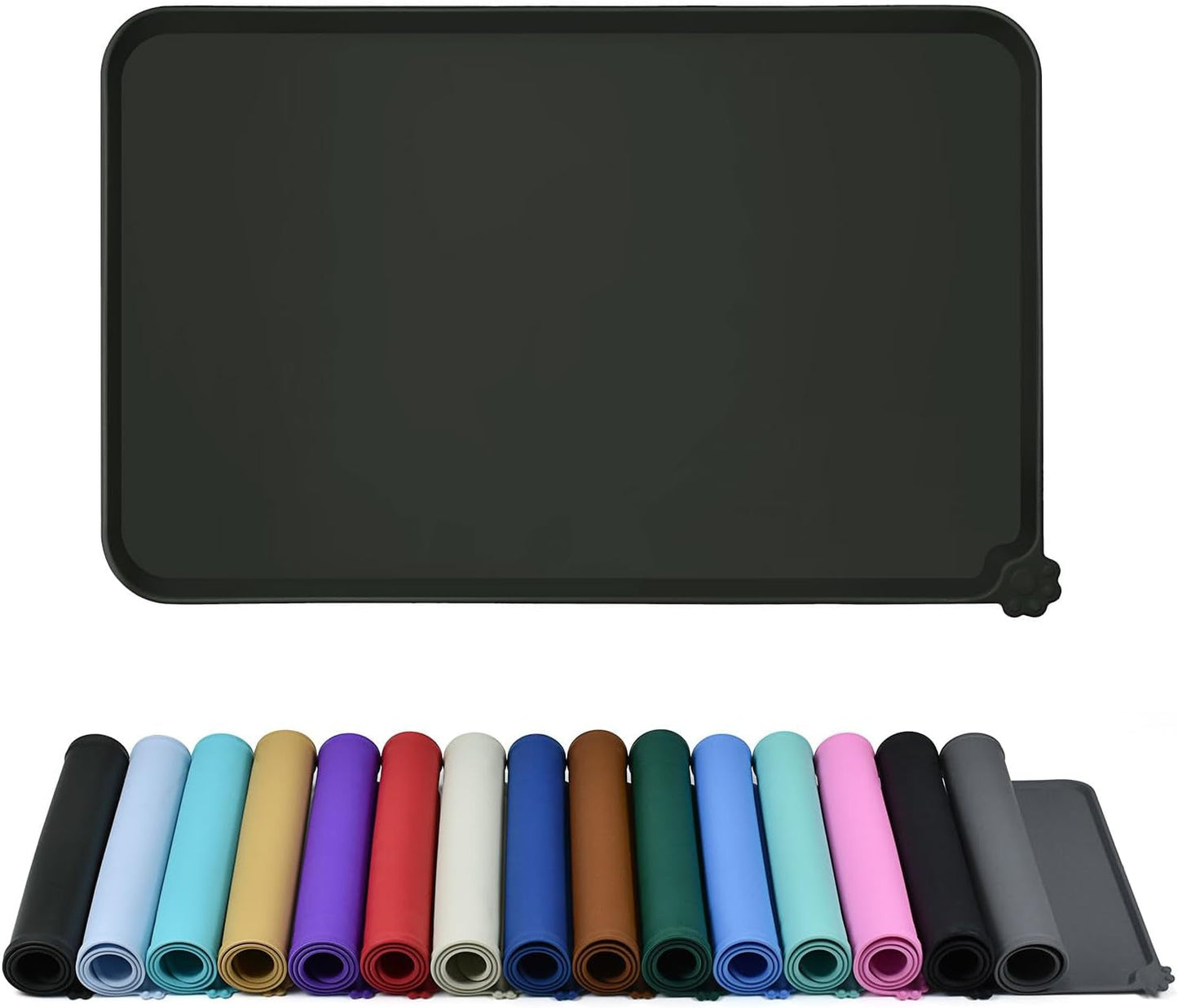 Silicone Dog & Cat Feeding Mat with Raised Edge, Waterproof & Non-Slip