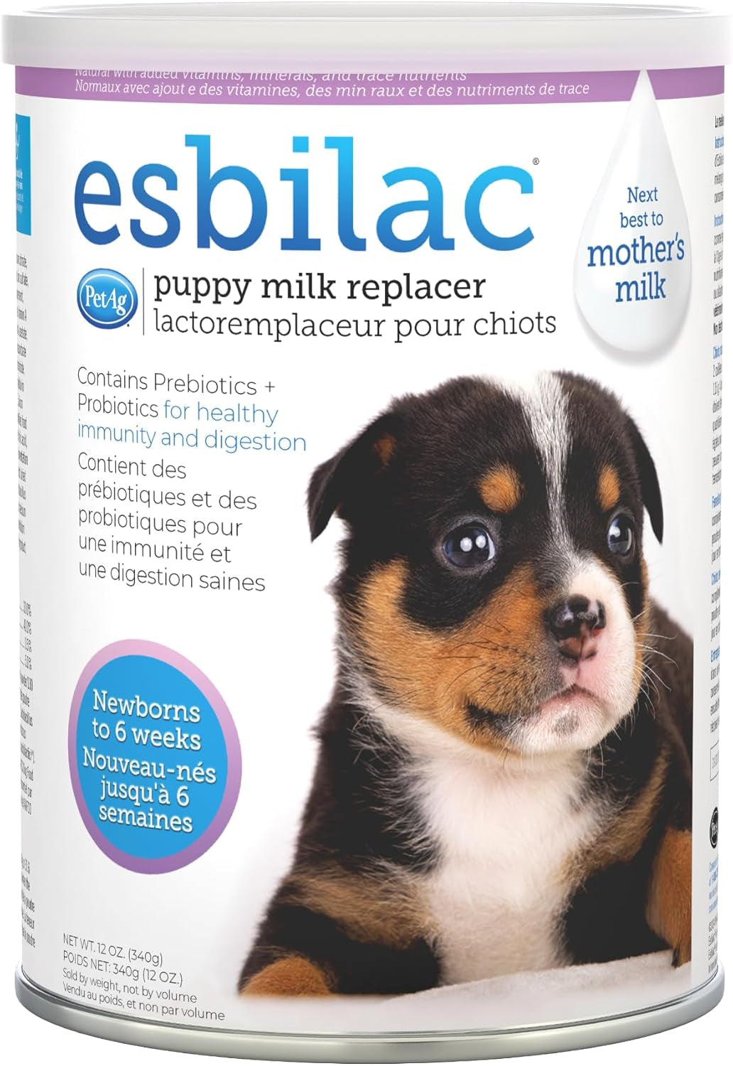 Esbilac Puppy Milk Replacer 12oz Powder Prebiotics Probiotics Newborn Formula