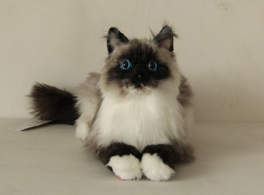Plush Siamese Cat Longhair Weighted -Handmade Life-Size Companion & Pet Memorial