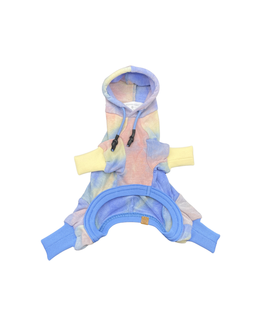 Dale' Rainbow Tie-Dye Hooded Onesie