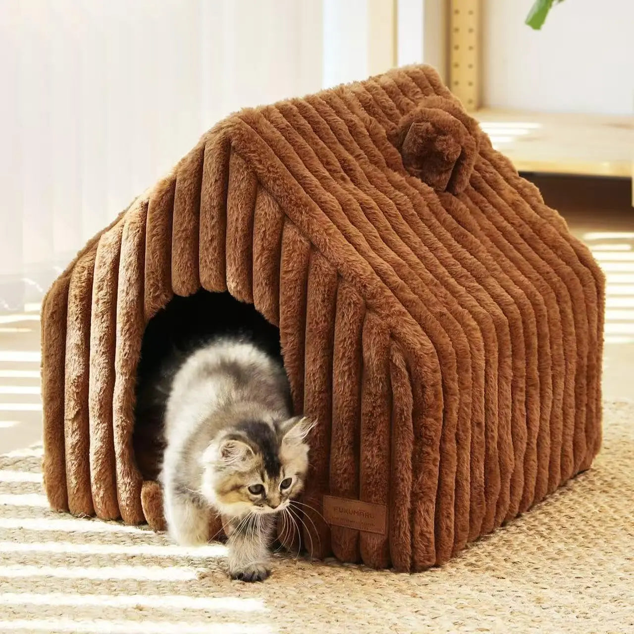 Washable Indoor Cat & Dog Cave Bed with Removable Pillow