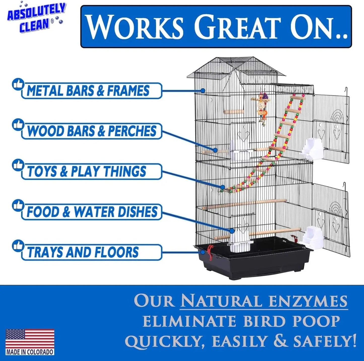 Bird Cage Cleaner & Deodorizer – 4X Concentrate