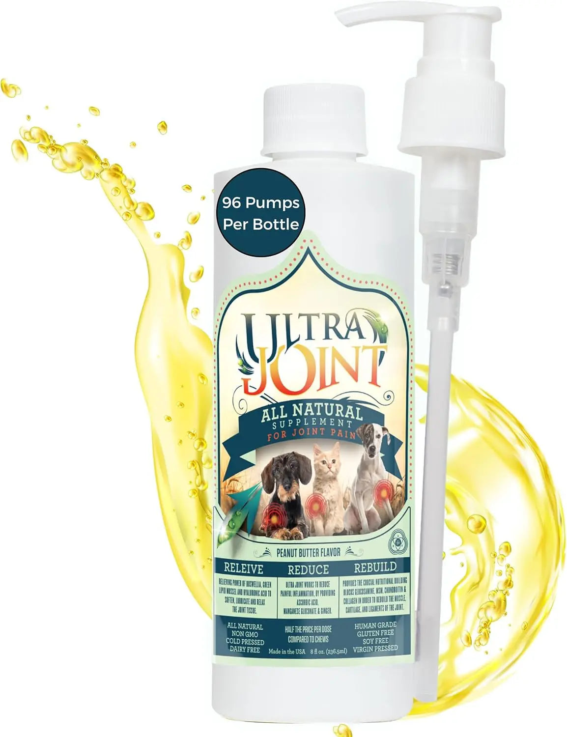 Ultra Joint Liquid Dog Supplement Glucosamine Chondroitin 8oz & 16oz