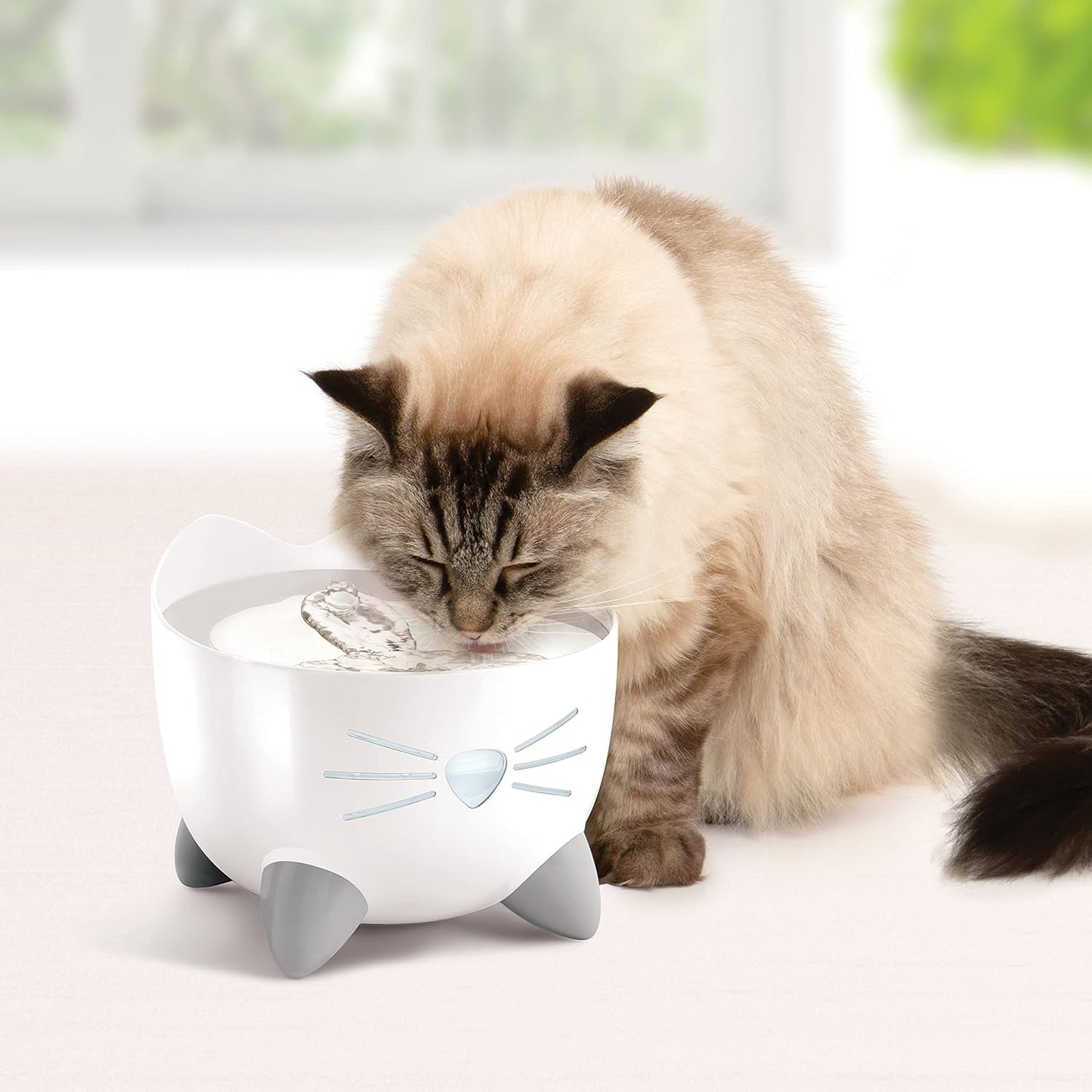 PIXI Stainless Steel Cat Water Fountain 2L Triple Filter Quiet Pump