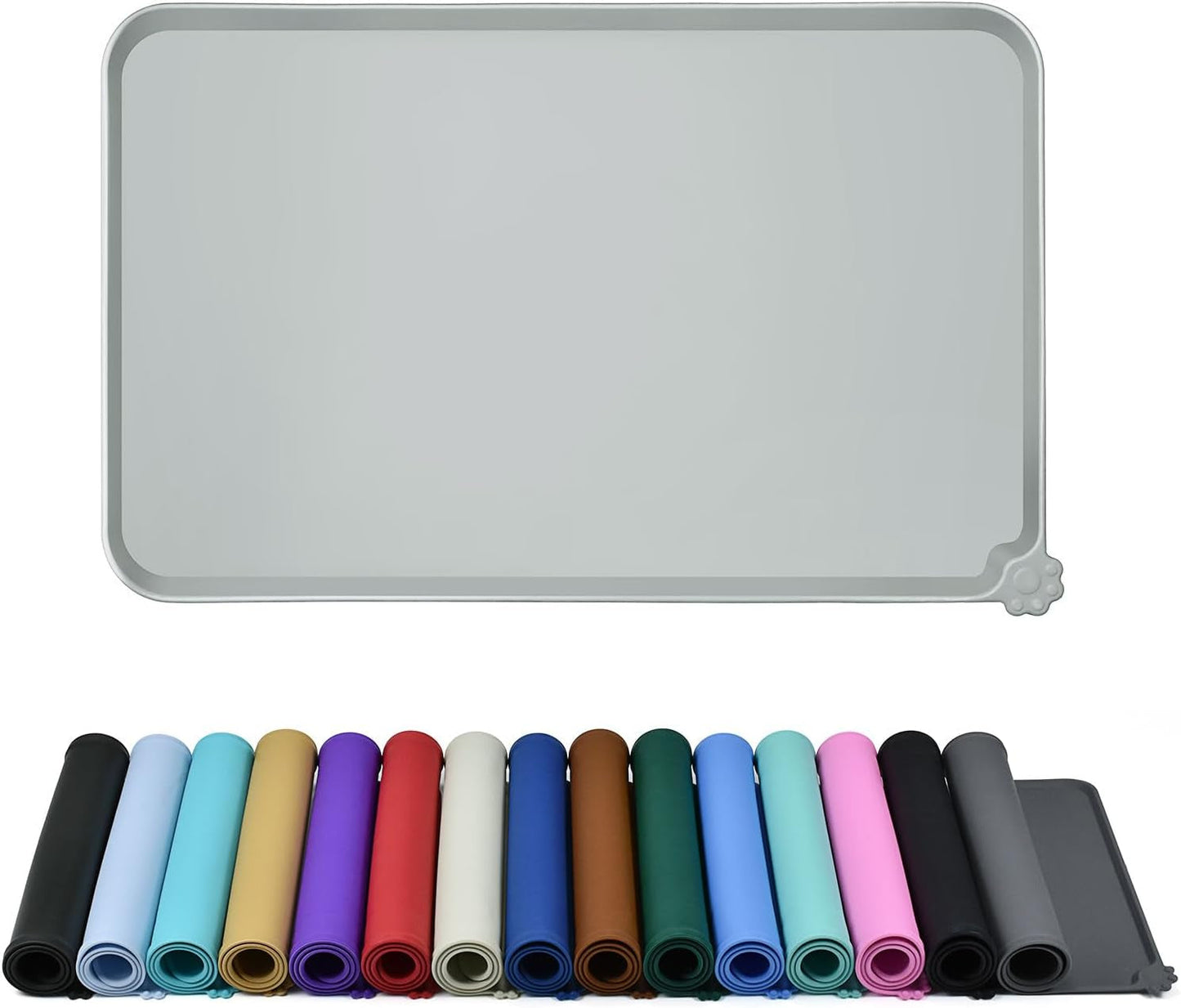 Silicone Dog & Cat Feeding Mat with Raised Edge, Waterproof & Non-Slip