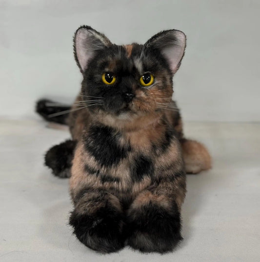 Plush Tortoiseshell Cat Shorthair- Handmade Life-Size Companion & Pet Memorial