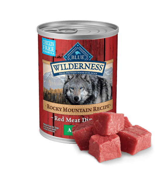 Blue Buffalo Wilderness Adult Rocky Mountain Recipe Red Meat Recipe Dog Cans
